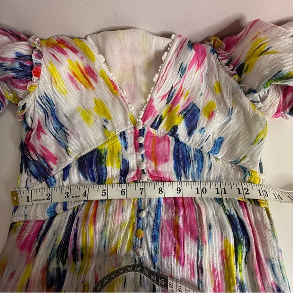 Hemant and Nandita Jorah Long Dress | Tie Dye Midi | Colorful Metallic | XS - Picture 13 of 13